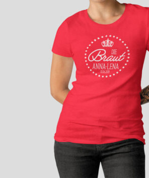 Hennight Tshirt Braut rot