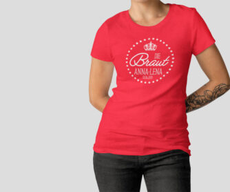 Hennight Tshirt Braut rot