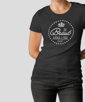 Hennight Tshirt Braut schwarz