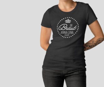 Hennight Tshirt Braut schwarz