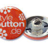 37 mm button butterfly m Button 37 mm mit Butterflyverschluss / Schmetterlingsverschluss
