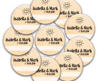 10 Buttons love n heart für die Hochzeit zum Beschriften