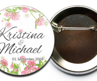 Sommerklee Hochzeitbutton mit Sicherheitsnadel