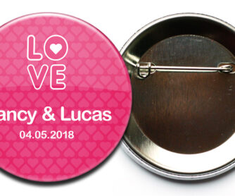 Hochzeit-Button Nr. 44 Love mit Sicherheitsnadel