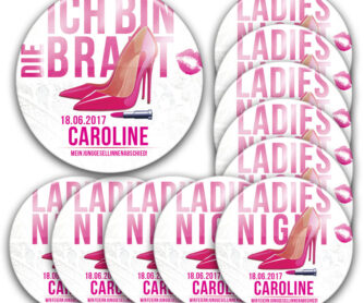 Mega Buttons Set Frauen pink-weiß 3 Größen mit Lippenstift