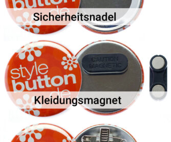 Befestigungsmöglichkeiten Hochzeitbuttons 56 mm
