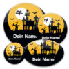 gruselige Namensbuttons für Halloween und Fasching