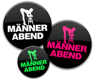 JGA Buttons Männerabend im Striptease-Design
