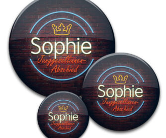 JGA Buttons im Stil einer Neonwerbung für Bar und Cocktails