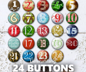 Alternative view of 24 Advents-Kalenderbuttons XMAS 1