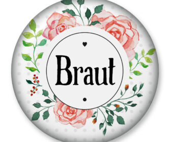 Brautanstecker Junggesellinnenabschied Hennight Bridal Shower 76 mm rund