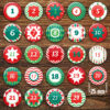 XMAS 2 Adventskalender Zahlenbuttons 24 Stück