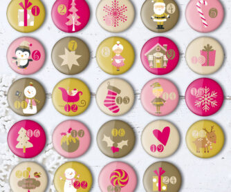 Kalender Zahlen Buttons XMAS3