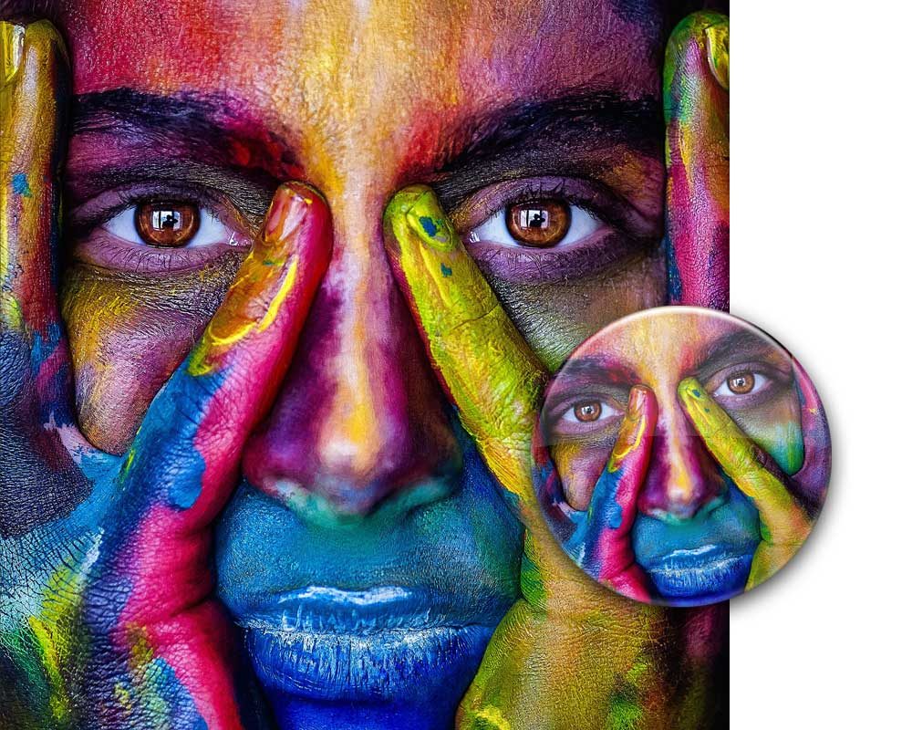 Premiumqualität Echtfotodruck Details und leuchtende Farben