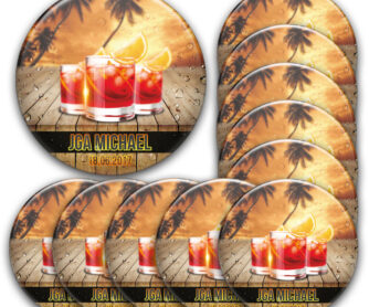 Buttons-Set Junggesellenabschied Cocktails Bar Palmen Sommer personalisiert
