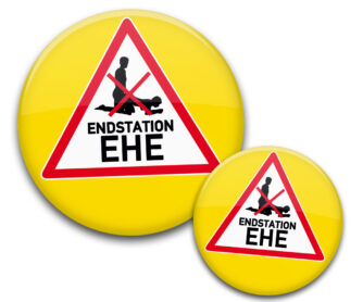 JGA Buttons Dreieck Endstation Ehe no sex