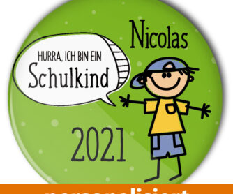 personalisierter Button Schulkind Junge