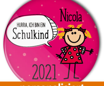 individualisierter Button Schule Schulkind Mädchen Einschulung