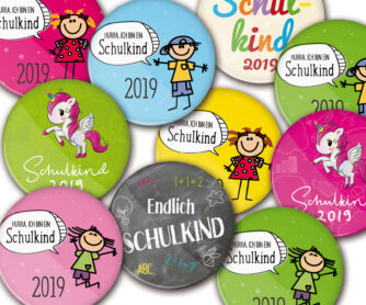 Schulkind 2026 Buttons zum Schulanfang