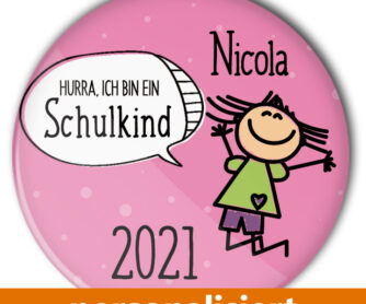 personalisierter Button zur Einschulung Mädchen