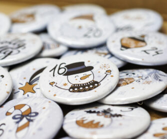 Zahlenbuttons Weihnachten für Kalender