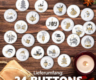 Alternative view of 24 Adventskalender-Buttons XMAS 4
