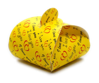 Faltschachtel Valentin 6 mit Schriftzug I love you und Herzen