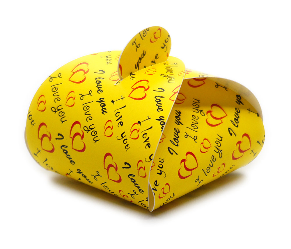 Faltschachtel Valentin 6 mit Schriftzug I love you und Herzen