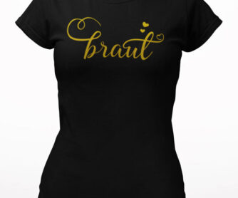 Woman T-Shirt JGA Braut schwarz gold T27