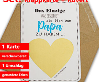 Komplettset: Rubbelkarte mit Kuvert für Papas.