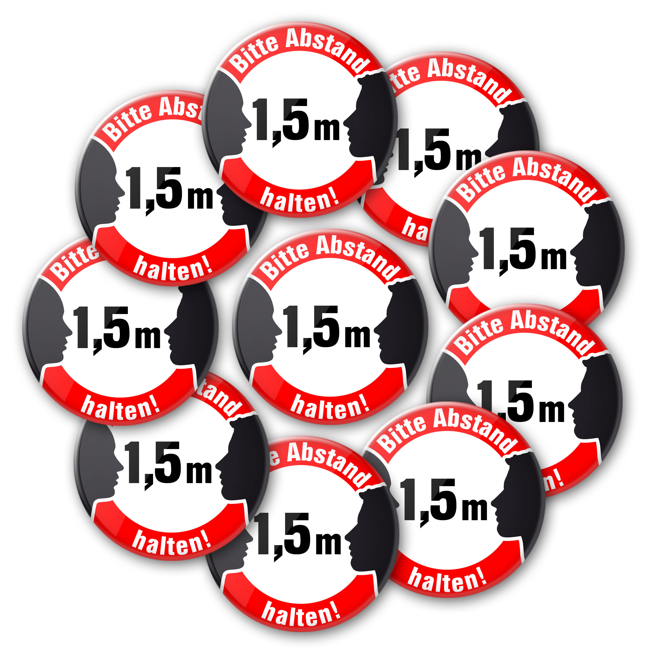 NEU! Bitte 1,5 m Abstand halten!-Button – Bild 3
