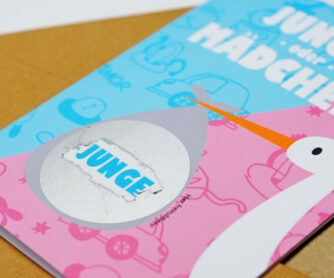 Rubbel-Karte Baby Geschlecht Junge RUbbellack im Detail