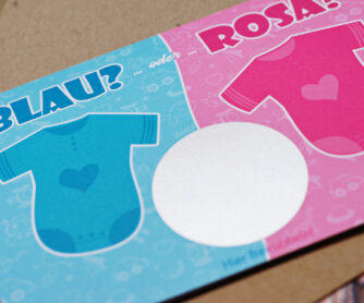 Baby Rubbelkarte Scratchcard mit Rubbelfeld
