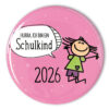 rosa Anstecker "Schulkind 2026" für Mädchen