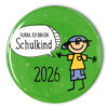 grüner Schulkind 2026 Button mit Junge
