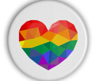 Anstecker mit Regenbogen Herz LGBTQ+