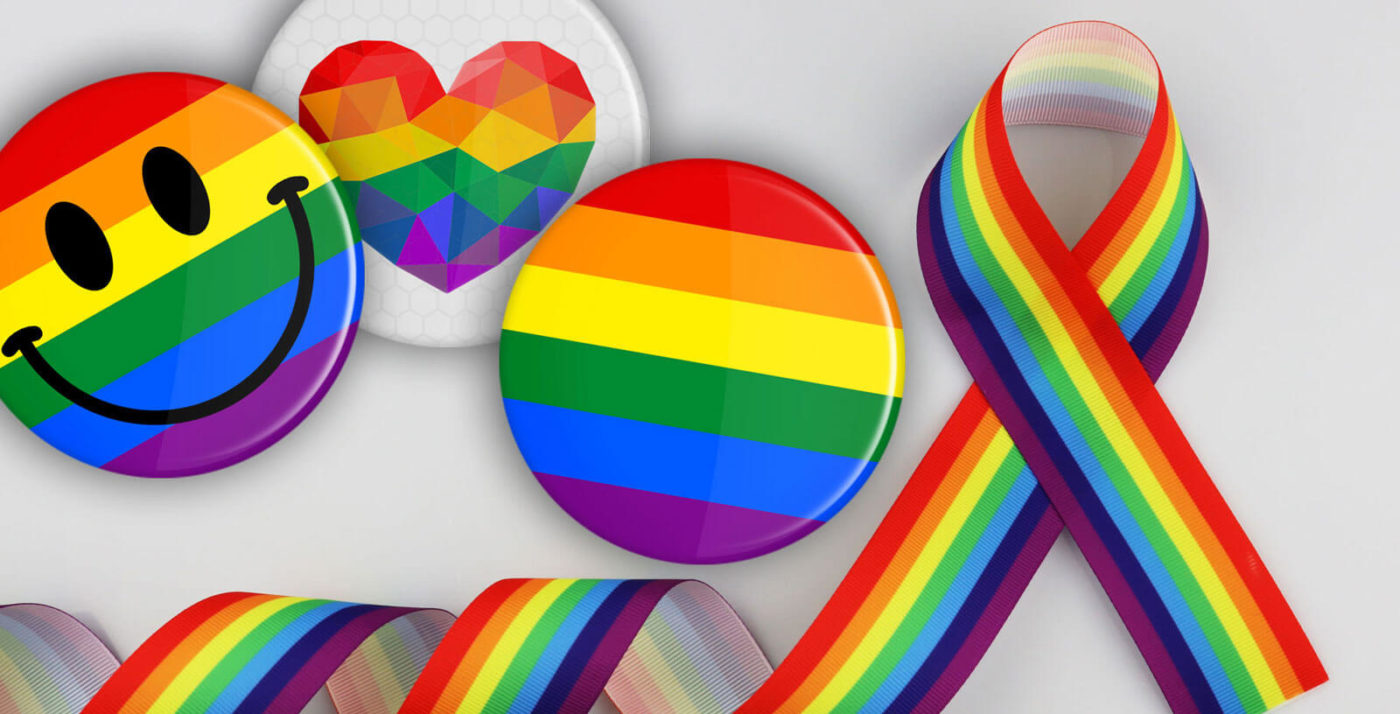 LGBTQ+Regenbogen Buttons Schleife Streifen