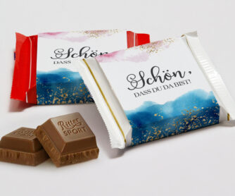 Ritter Sport Mini mit Banderole Blue Pink Wrapper