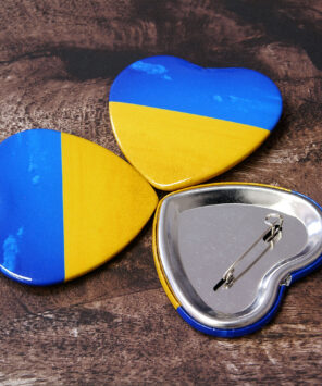 3 Anstecker Ukraine Herz mit Nadelverschluss Stop War
