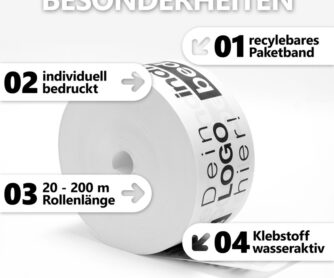 Nassklebeband / Nassklebestreifen Besonderheiten