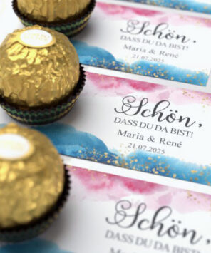 Pralinen schick verpackt: Pralinenkarten als individuelles Gastgeschenk
