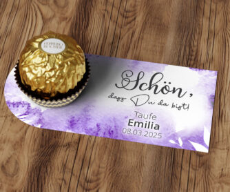 Pralinen-Karte Gentle Purple mit Personalisierung