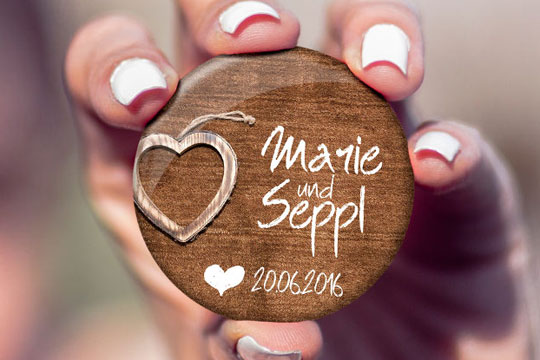 Buttons für Hochzeiten und Events